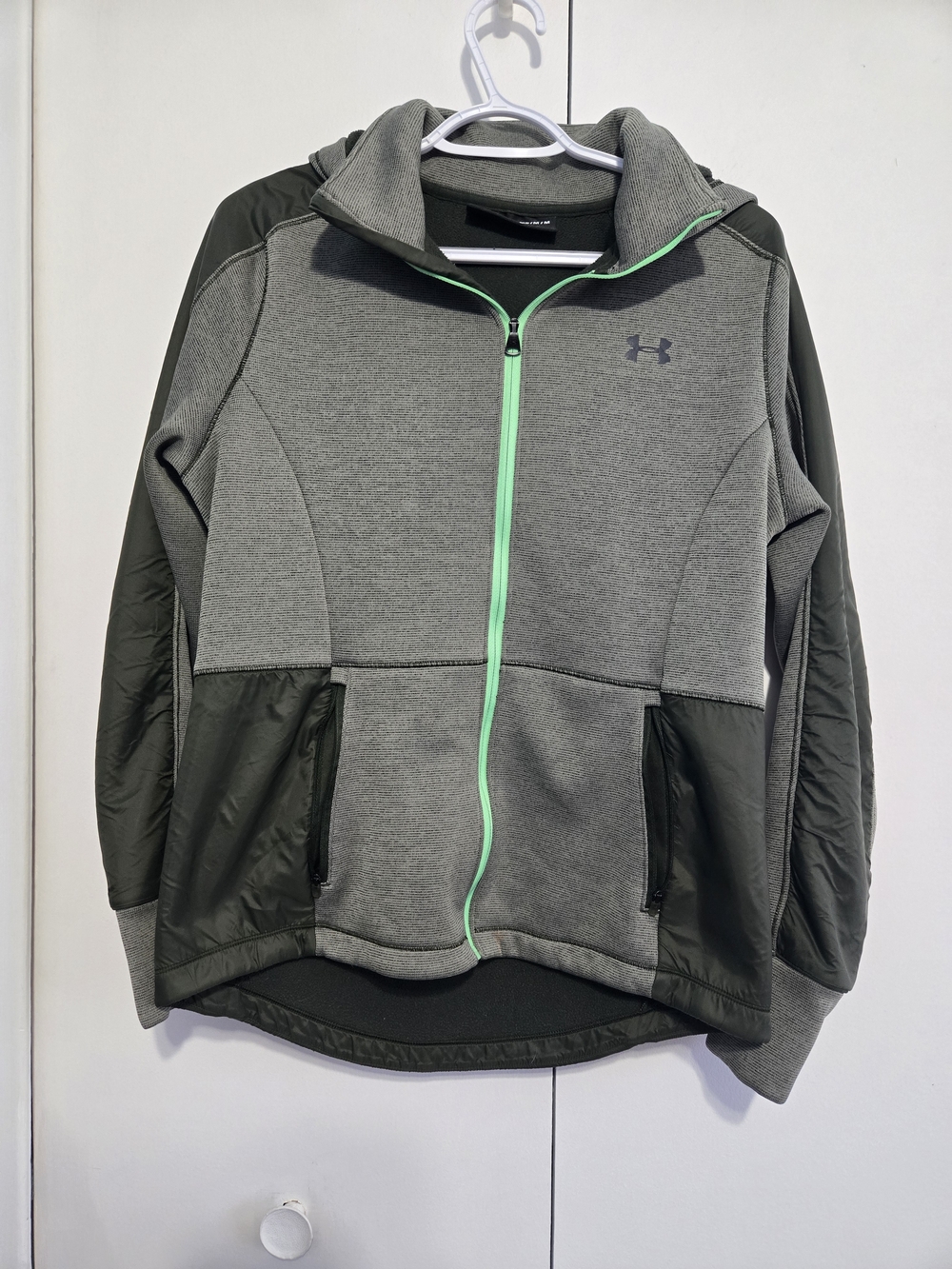 Under Armour‎ ColdGear Full Zip Hoodie Jacket Women Medium Green Hybrid Athletic